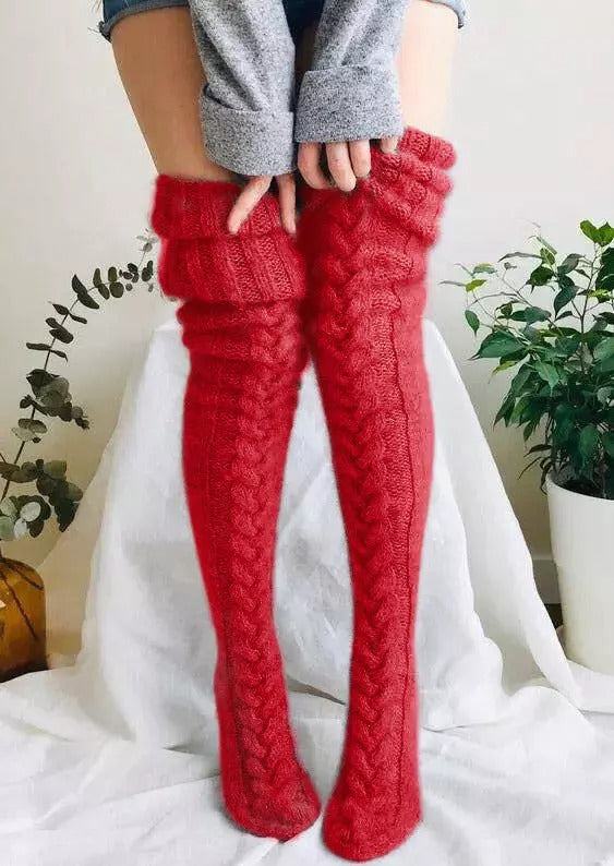 Cosycombe™ Hand-Knitted Over-the-Knee Socks for Boots and Winter