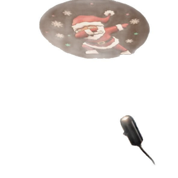 USB projector casting Christmas pattern on wall