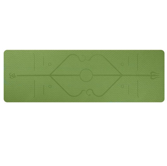 Cosycombe Non-slip yoga mat with alignment lines, 6 mm