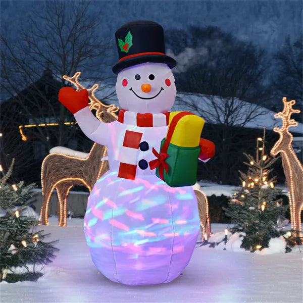 Cosycombe 5ft Inflatable Snowman with Colour-Changing Light