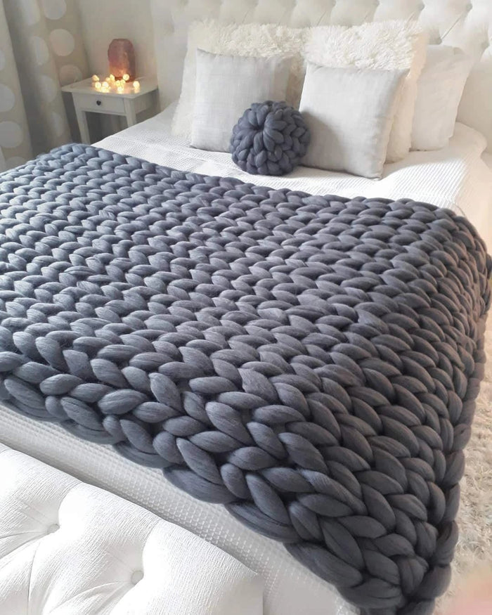 Cosycombe™ Chunky Knit Blanket in Soft Microfibre, Twelve Colours