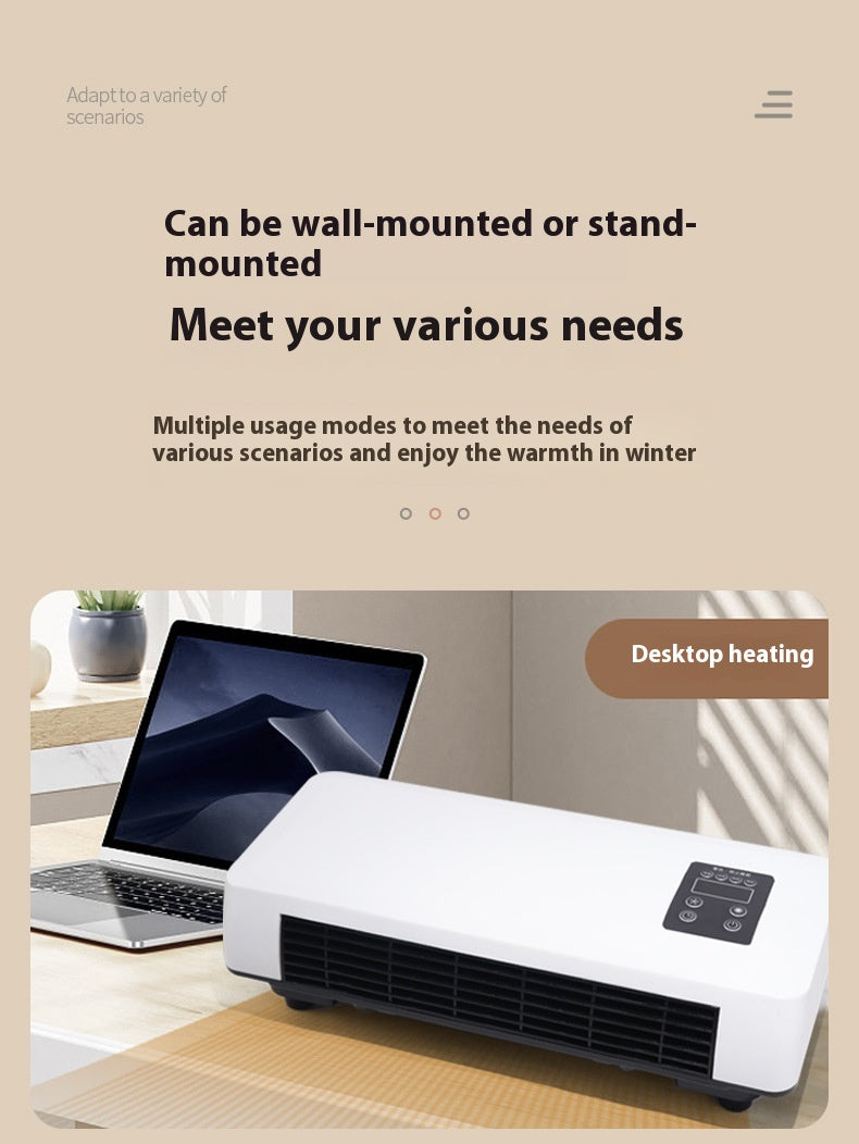 White wall-mounted bathroom heater with drying rail