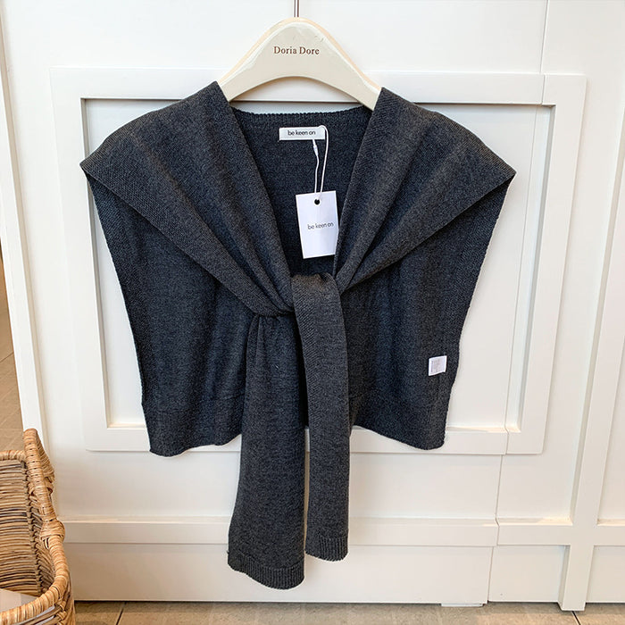 Cosycombe Knitted Shoulder Wrap with Tie Front