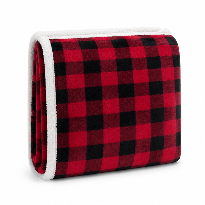 Cosycombe™ Festive Plush Fleece Throw with Christmas Motifs