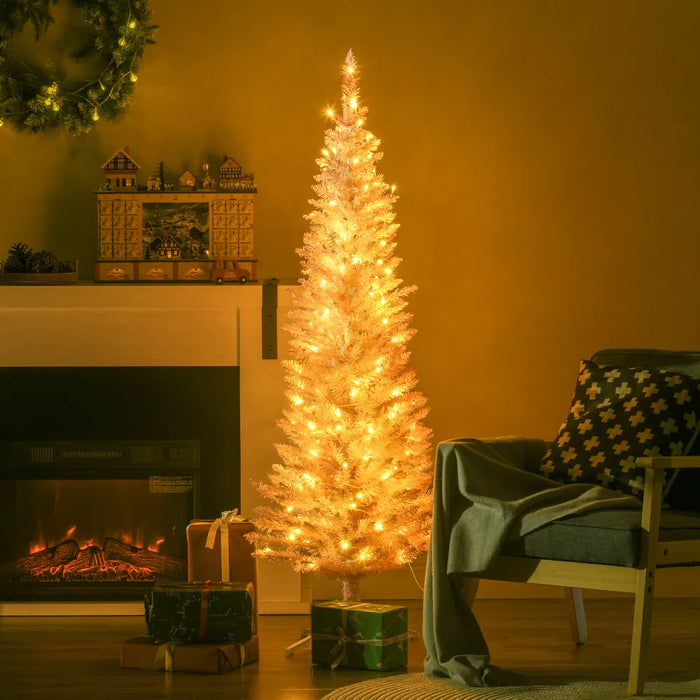 Cosycombe Pink Pre-Lit Pencil Christmas Tree with Warm LEDs