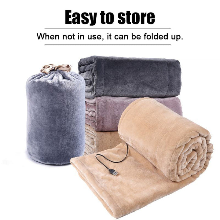 Cosycombe™ Washable USB Heated Flannel Blanket, Double-Sided