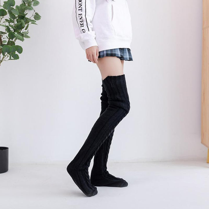 Cosycombe™ Hand-Knitted Winter Knee Socks in Soft Acrylic Cotton