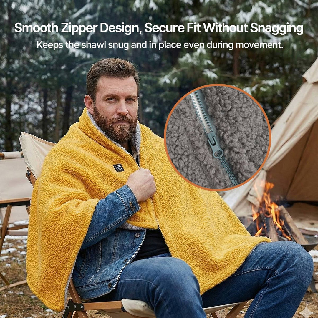 Cosycombe™ Sherpa Fleece USB Heated Throw with Zip &amp; 3 Heat Levels