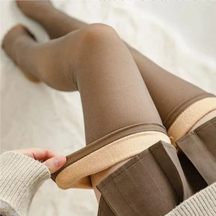 Cosycombe™ Thick Fleecy Thigh-High Stockings with Stay-Up Elastic