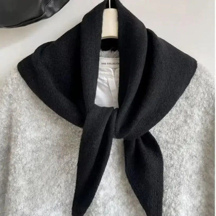 Cosycombe™ Korean-Style Triangle Knitted Scarf – Soft Winter Wrap for Women