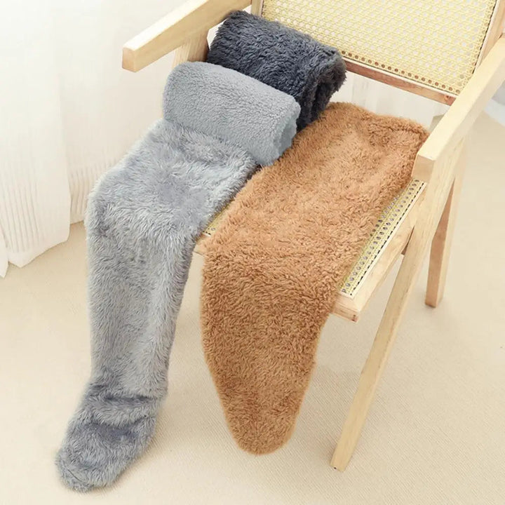 Cosycombe™ Long Coral Fleece Lounge Socks with Open-Foot Option