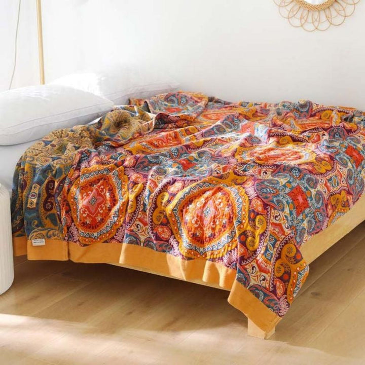 Cosycombe™ Reversible Boho Blanket with Breathable Cooling Feel