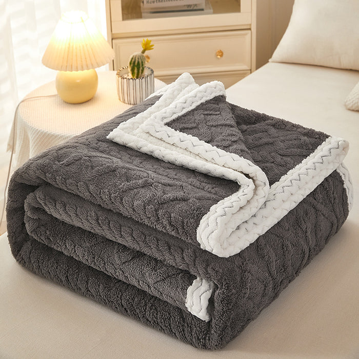 Cosycombe Double-Layer Coral Fleece Blanket with Sherpa Reverse