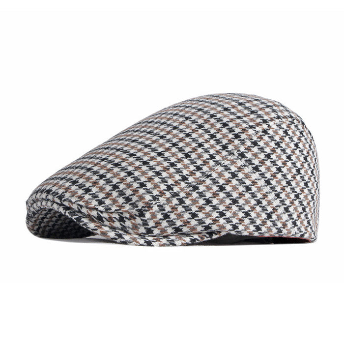 Cosycombe Houndstooth Flat Cap with Soft Lining