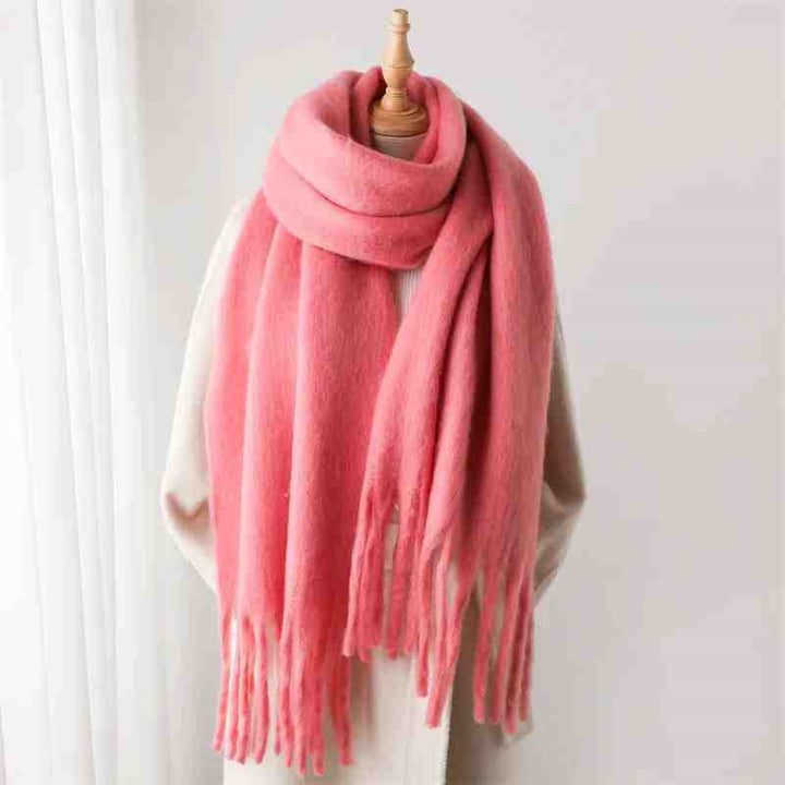 Mustard thick fluffy winter scarf