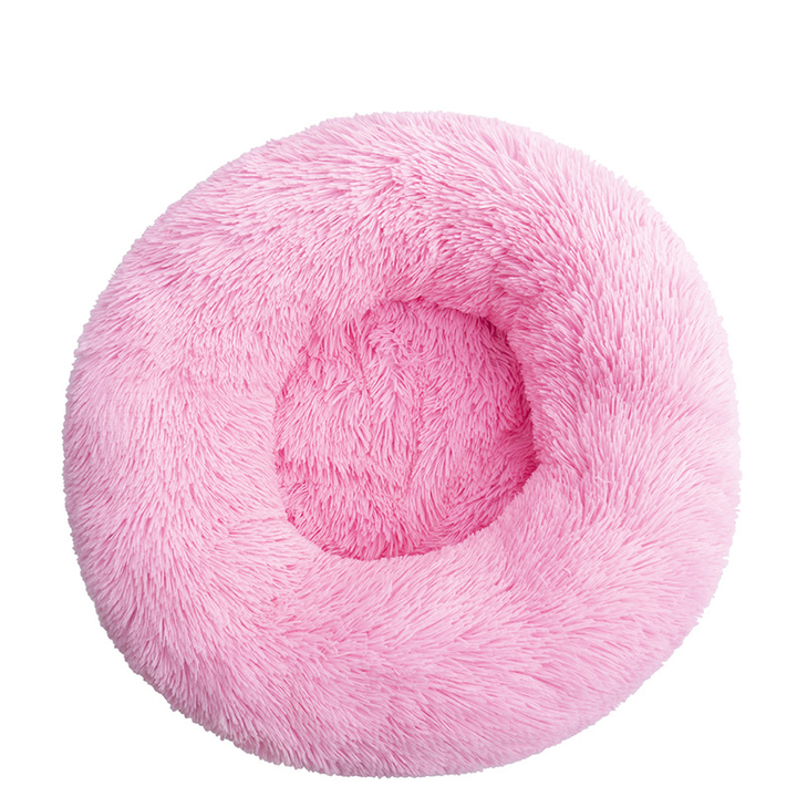 Fluffy round donut pet bed