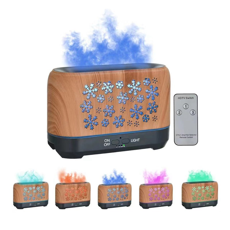 Christmas Snowflake Humidifier With 7 Colour Flame Effect