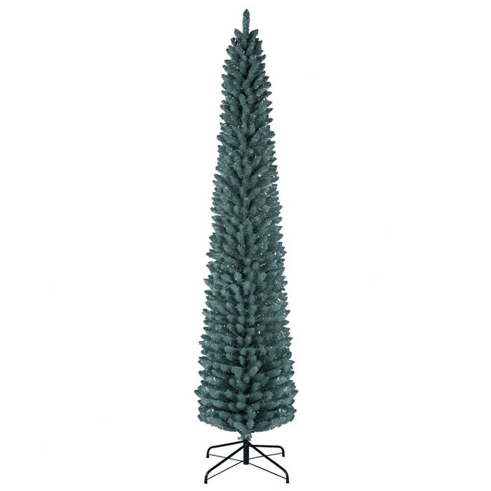 Cosycombe Frosted Slim Christmas Tree with Silver Tips, 8ft
