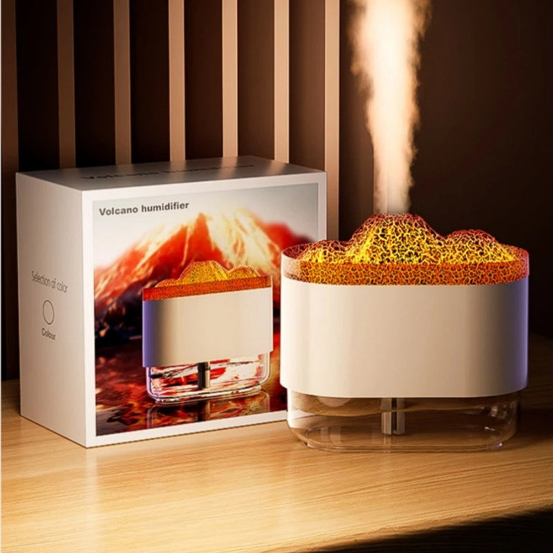 USB Volcano Air Humidifier 300ml, Ultrasonic Mist Maker With LED