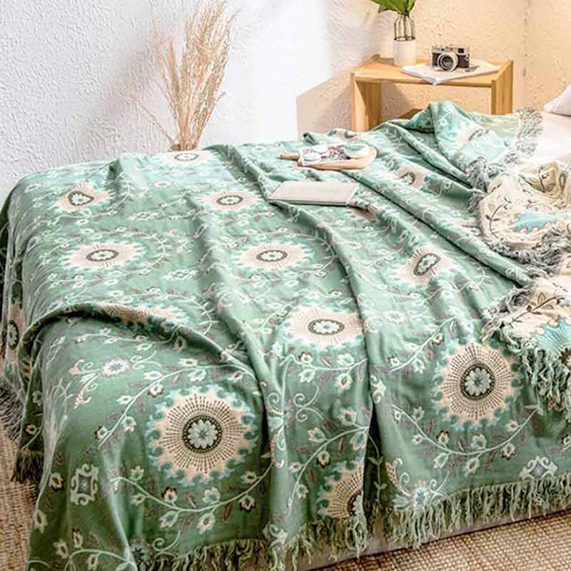 Cosycombe™ Reversible Cotton Sofa Throw That Doubles as a Bedspread