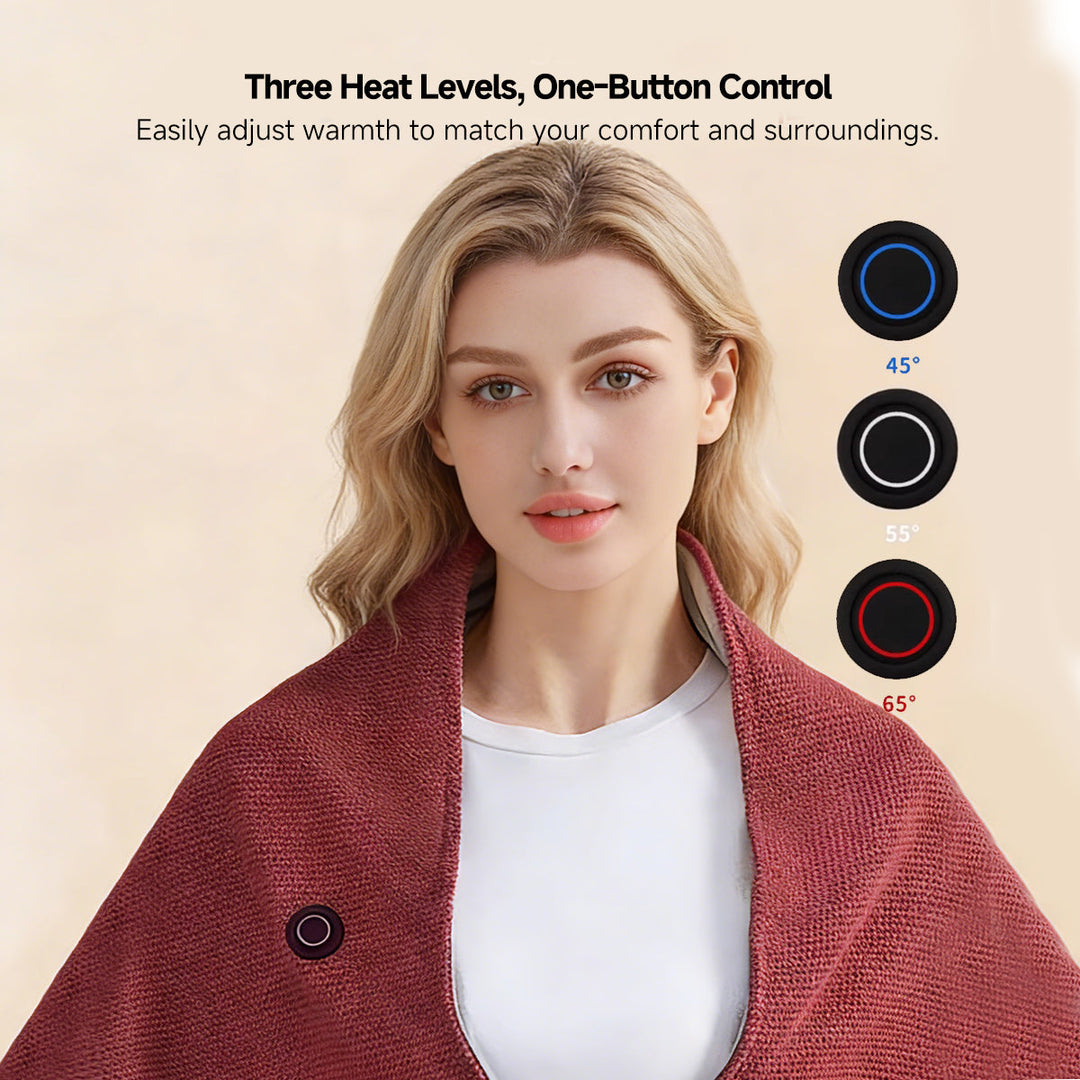 Cosycombe™ Hooded Heated Wearable Blanket with Zip and 3 Heat Settings