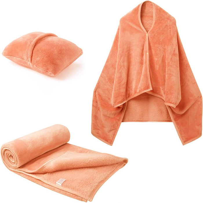Cosycombe 3-in-1 Fleece Blanket Shawl that Folds into a Cushion