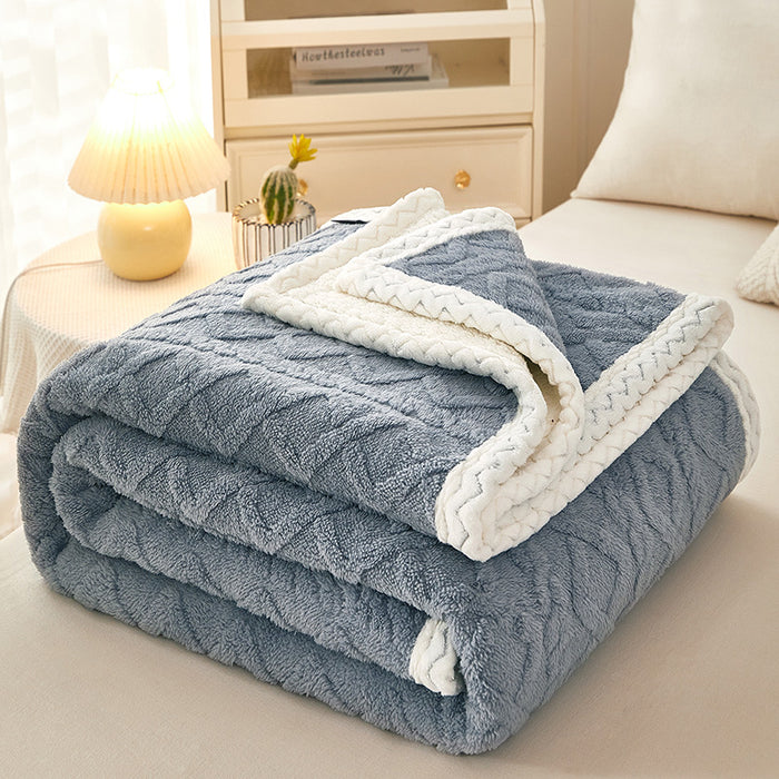 Cosycombe Double-Layer Coral Fleece Blanket with Sherpa Reverse