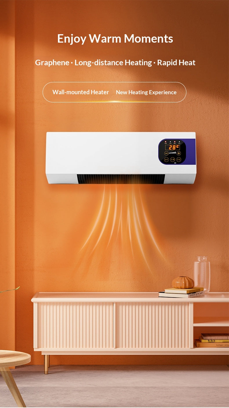 Slim graphene wall heater with touch display