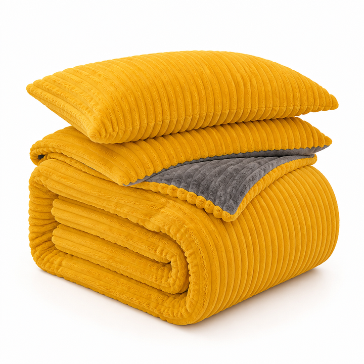 Cosycombe™ Coral Fleece Duvet Cover Set with 2 Pillowcases, Warm and Soft