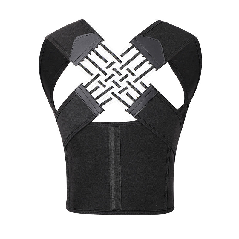 Cross-back posture brace on shoulders