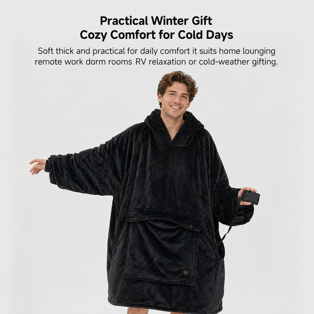 Cosycombe™ Heated Wearable Blanket Hoodie with 3-Zone USB Warmth
