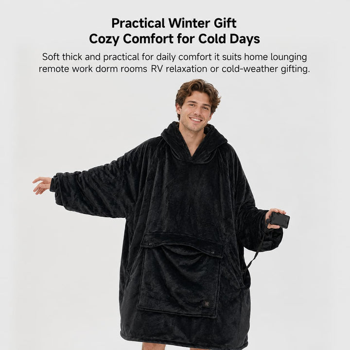 Cosycombe™ Heated Wearable Blanket Hoodie with 3-Zone USB Warmth