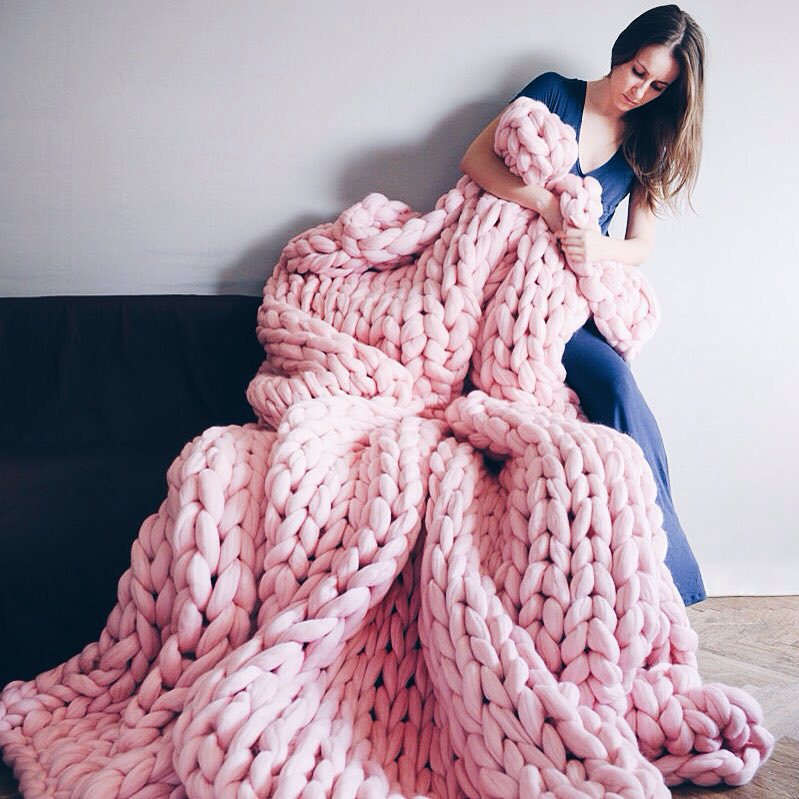 Cosycombe™ Chunky Knit Blanket in Soft Microfibre, Twelve Colours