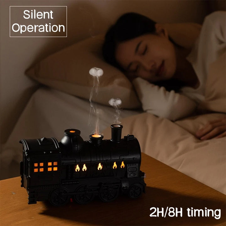 Train Shape Aromatherapy Diffuser With Smoke Ring Double Spray