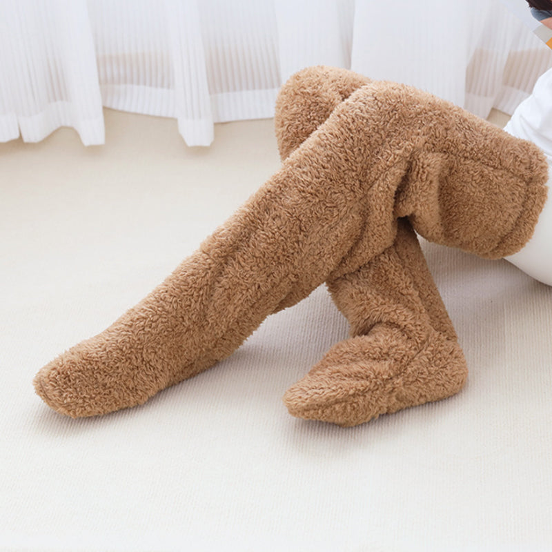 Cosycombe™ Fluffy Knee-High Leg Warmer Socks with Open-Toe Design