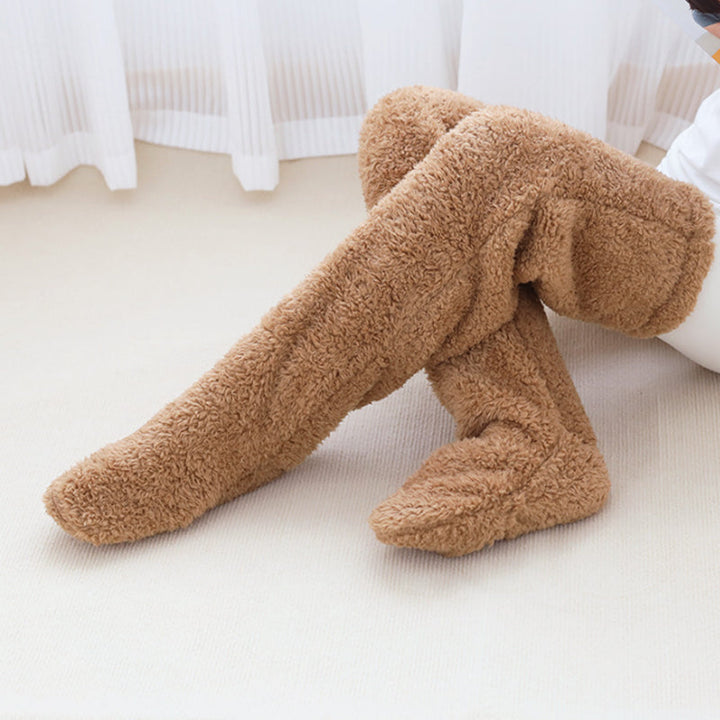 Cosycombe™ Fluffy Knee-High Leg Warmer Socks with Open-Toe Design