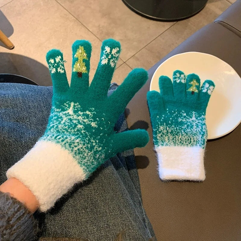 Cosycombe™ Festive Fleece Lined Convertible Fingerless Gloves