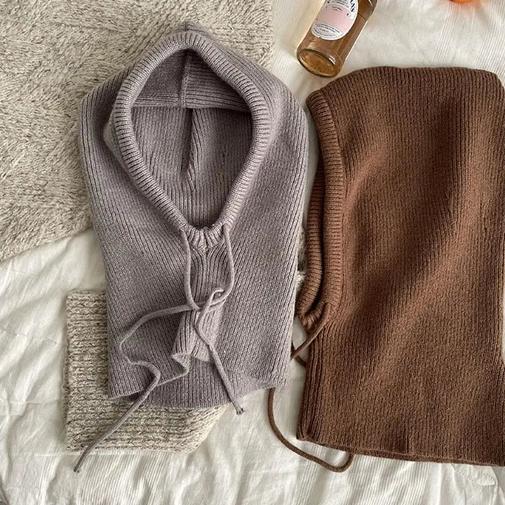 Cosycombe™ Knitted Hooded Balaclava and Neck Warmer in Soft Cashmere Knit