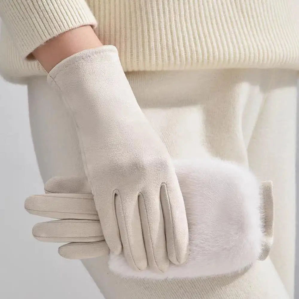Cosycombe™ Suede Touchscreen Winter Gloves with Soft Fur Trim