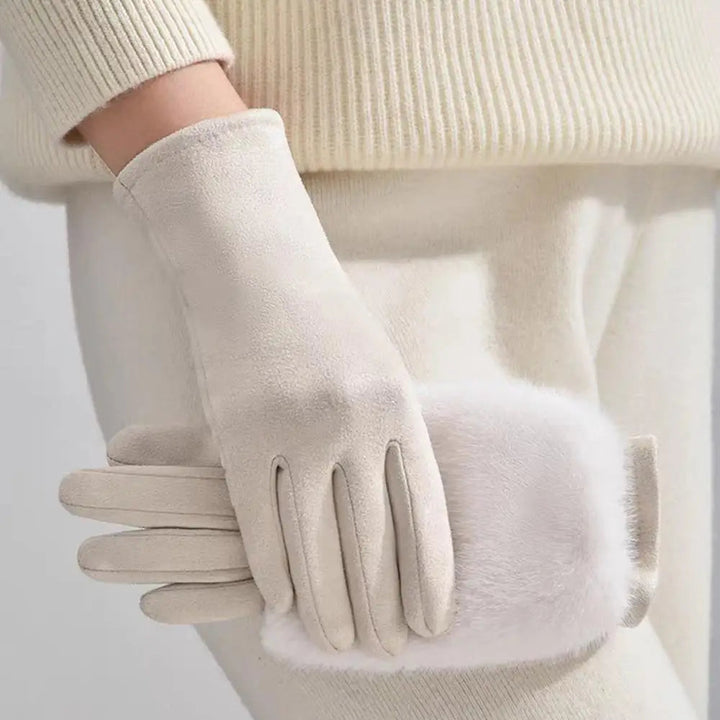 Cosycombe™ Suede Touchscreen Winter Gloves with Soft Fur Trim