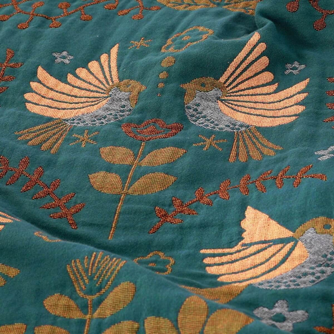 Cosycombe™ Reversible Scandinavian Bird Throw in Soft Cotton