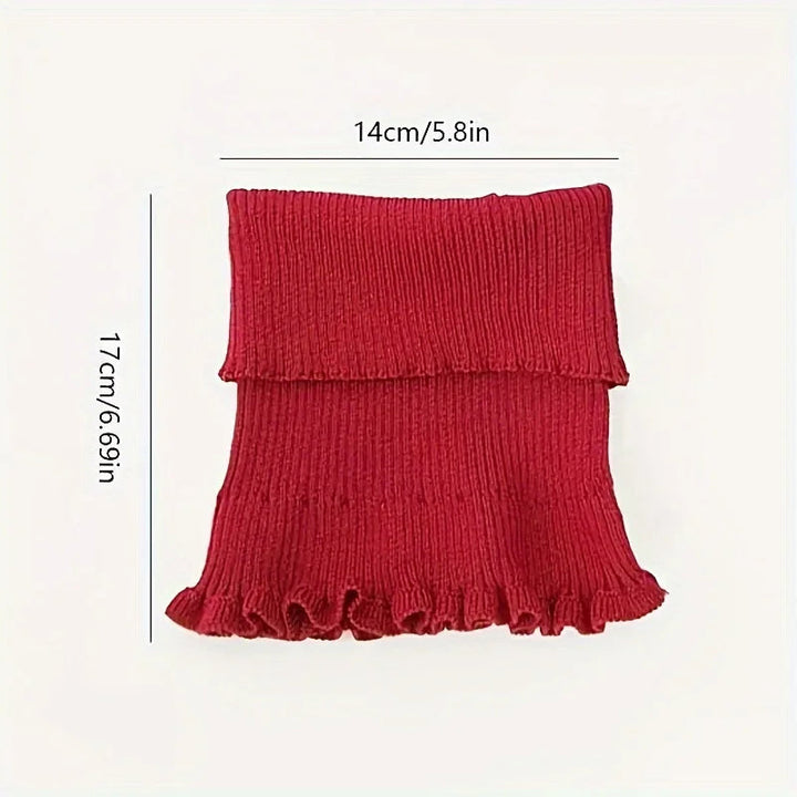 Cosycombe™ Knitted Turtleneck Neck Scarf with Ruffled Edge for Women