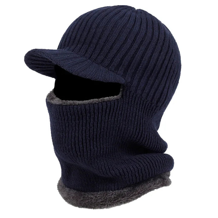 Cosycombe™ Knitted Balaclava Beanie with Visor and Plush Lining