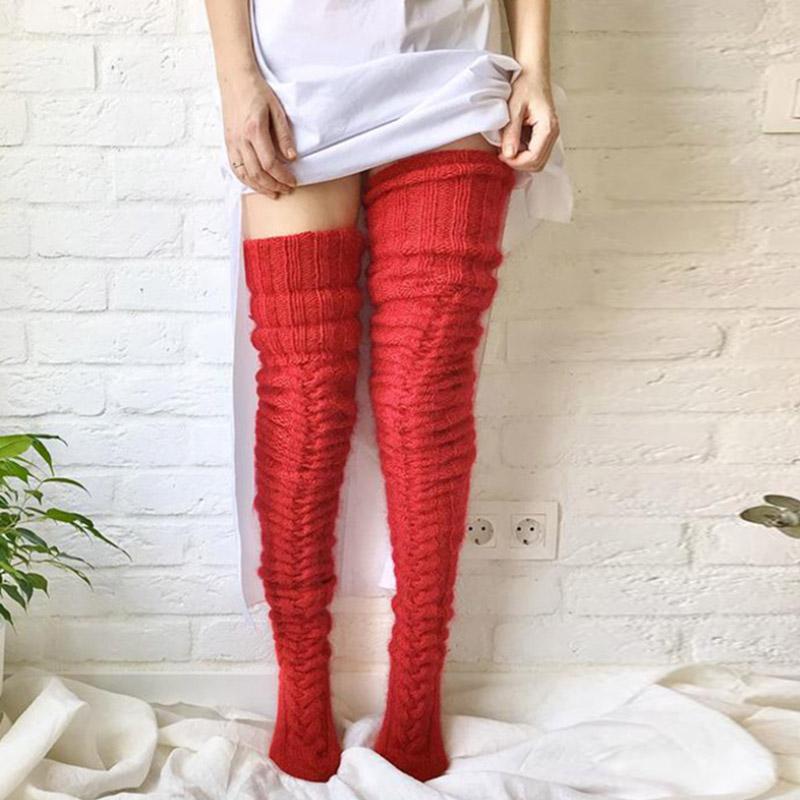 Cosycombe™ Hand-Knitted Winter Knee Socks in Soft Acrylic Cotton