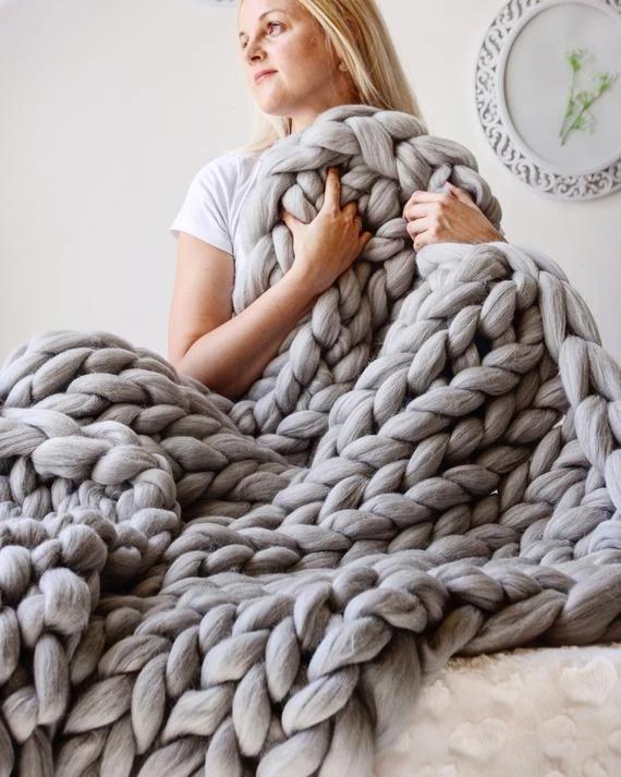 Cosycombe™ Chunky Knit Blanket in Soft Microfibre, Twelve Colours