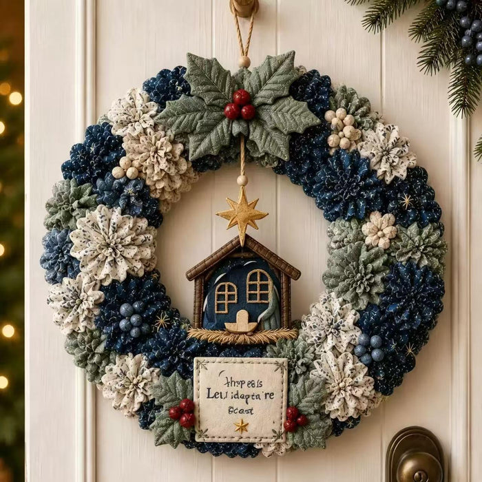 Cosycombe Punch needle Christmas wreath kit in 20 or 30 cm