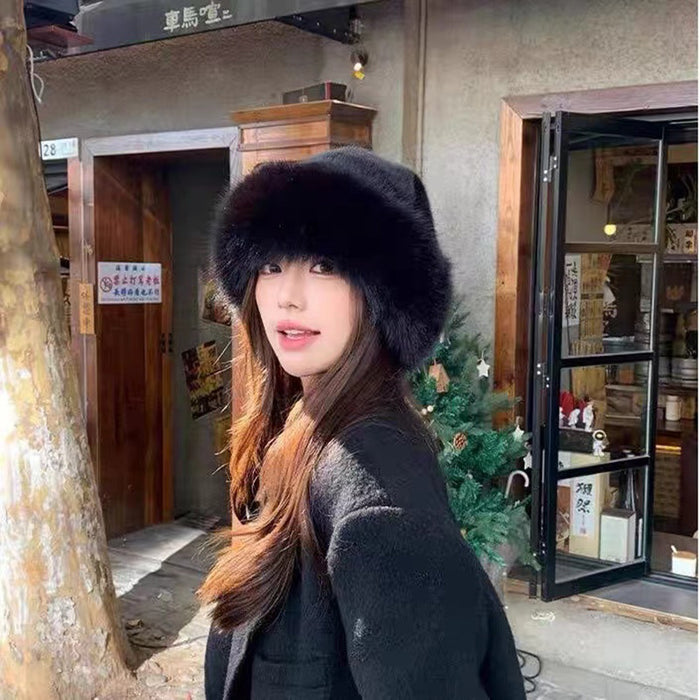 Cosycombe Fluffy Faux Fur Hat with Rolled Brim