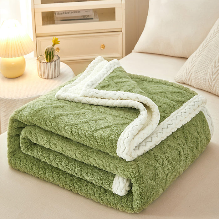 Cosycombe Double-Layer Coral Fleece Blanket with Sherpa Reverse
