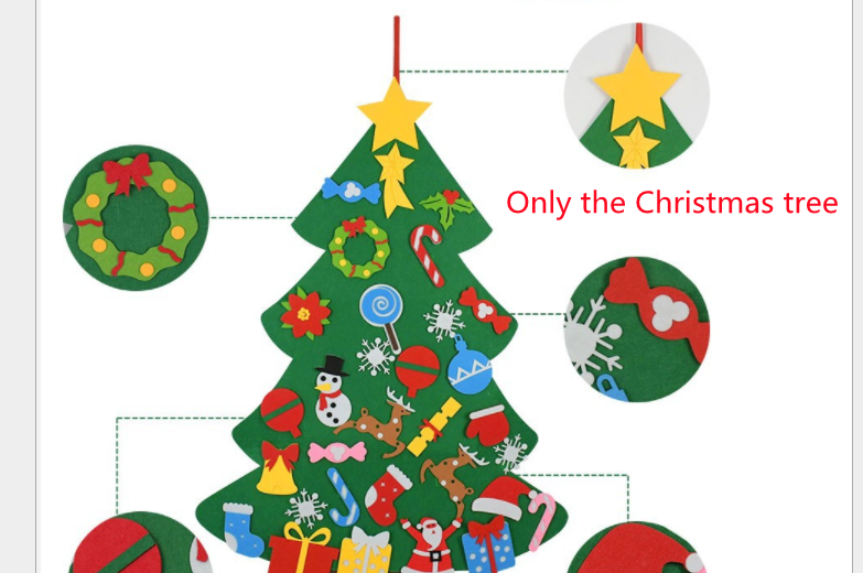 Green felt Christmas tree with stick-on ornaments