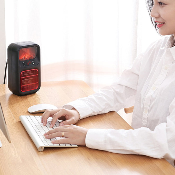 Cosycombe Mini plug-in heater with flame effect and thermostat